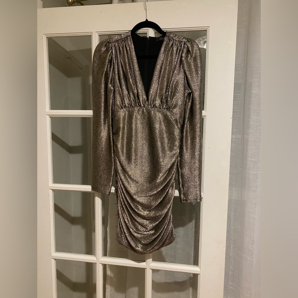 BGBG size small long sleeve gold dress